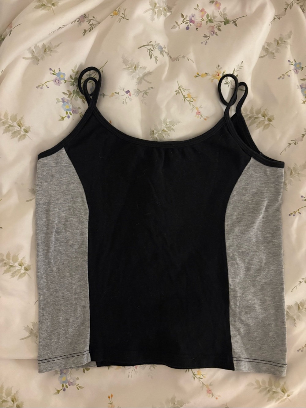 Brandy Melville- Black & Gray Spaghetti Strap Tank Top